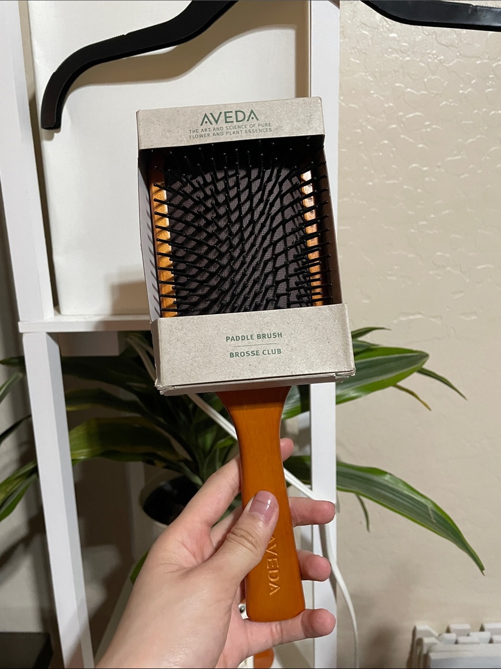 AVEDA Orange Paddle Brush with Black Bristles